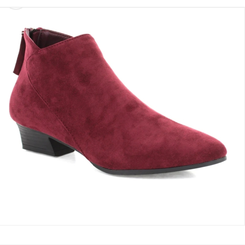 Wine Suede Booties